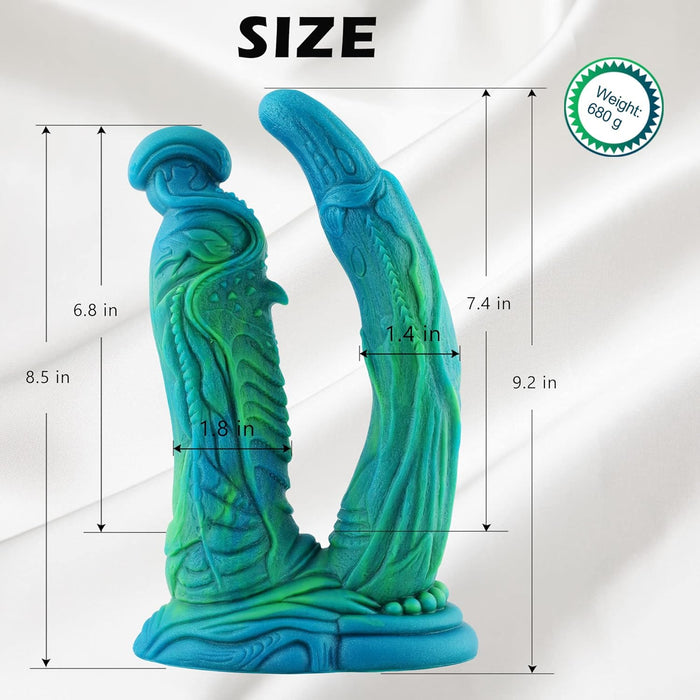 Suction Soft Double Massive Dildo for Men 9 Inch