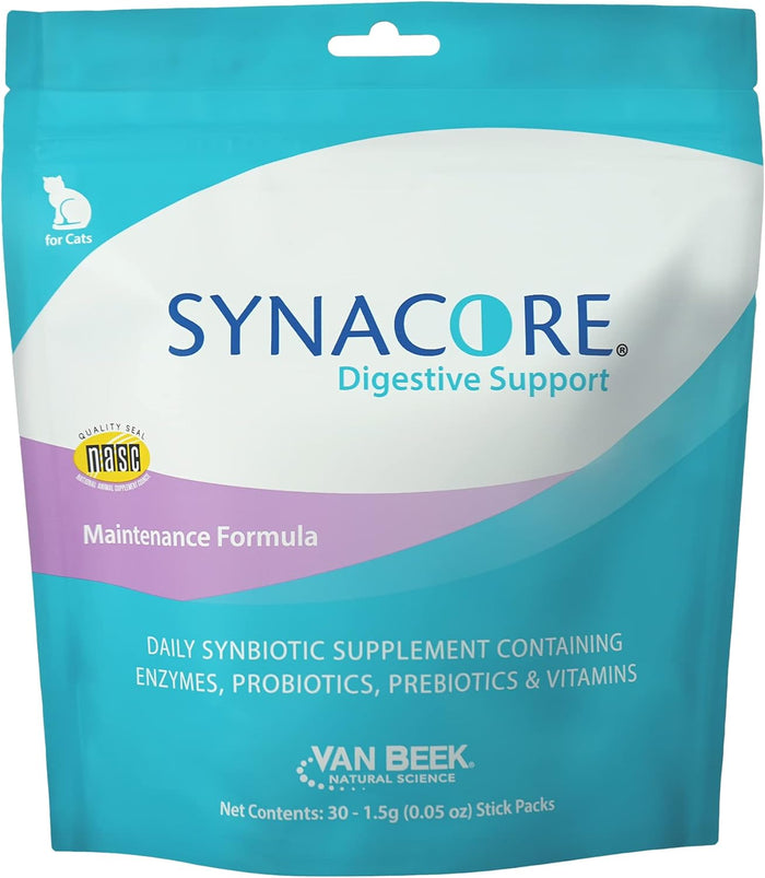 Synacore Digestive Support Cats 30 Stick Packs 1.5g Probiotics Enzymes Vitamins