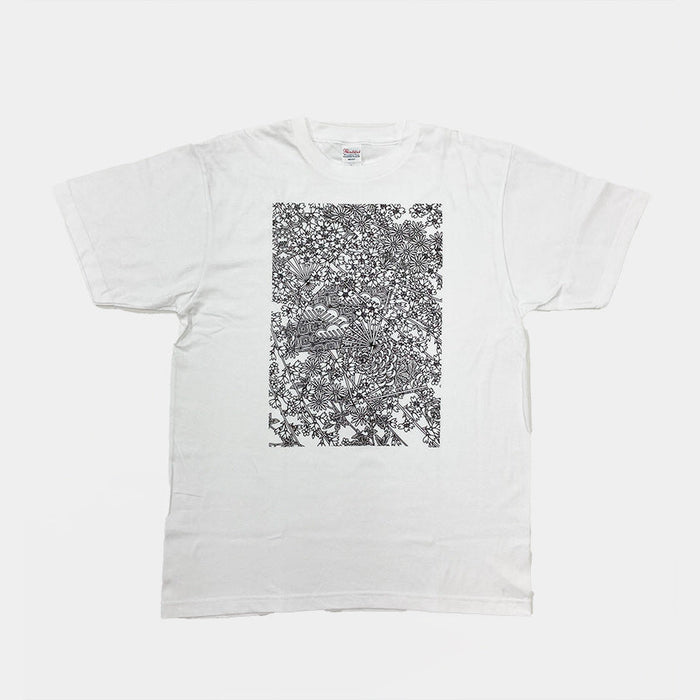 [T-SHIRT] HAND FAN WHITE (ONE-SIZE-FITS-ALL) | KAGA YUZEN | J.Flavor * HIROYUKI KIKUTA