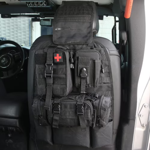 Universal Tactical Vehicle Back Seat Organizer With 3 Detachable Pouches-1 Set Of Bag - photo 4