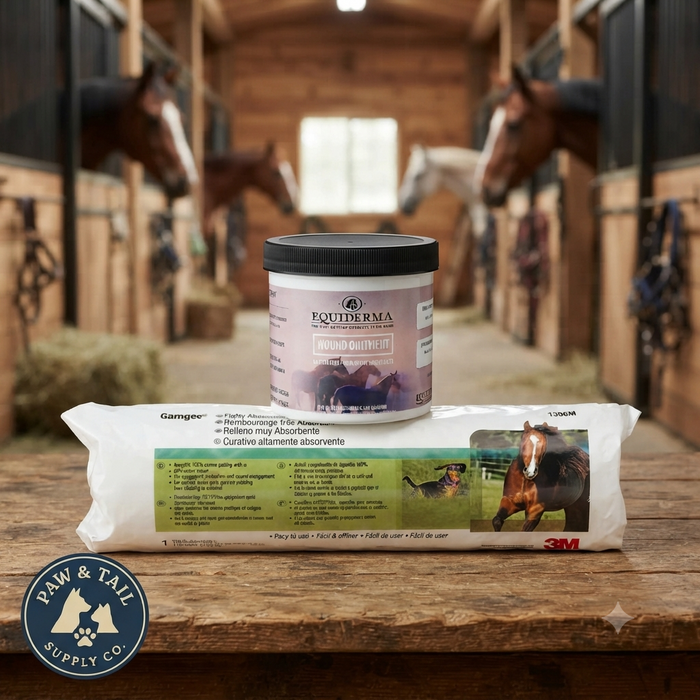 Telesis Equiderma Horse Wound Ointment 16 oz + 3M Gamgee Cotton Padding Wound Care Bundle
