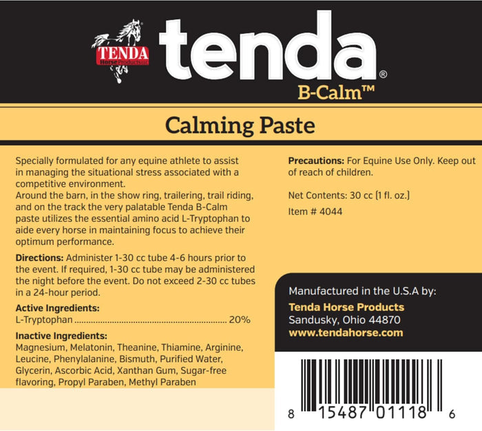 Tenda B-Calm Horse Paste Supplement with L-Tryptophan 30 cc