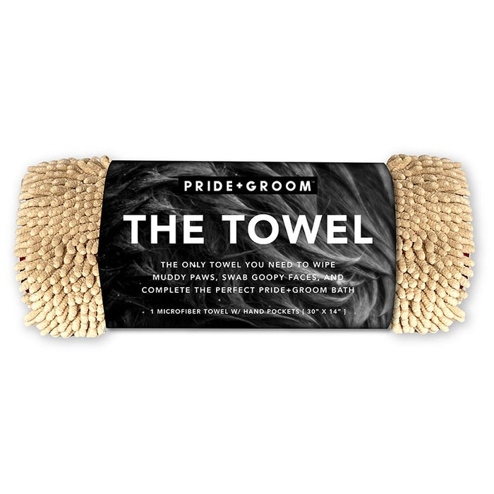 THE TOWEL Microfiber Dog & Cat Drying Towel — Hand Pockets, Odor-Resistant & 7× Water Absorbent