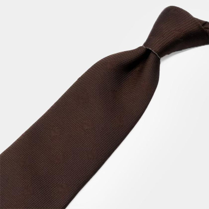 [TIE] ORIGINAL LOGO GENTLE BROWN | JAPANESE SILK | SHAKUNONE (WITH GIFT PAPER BAG)