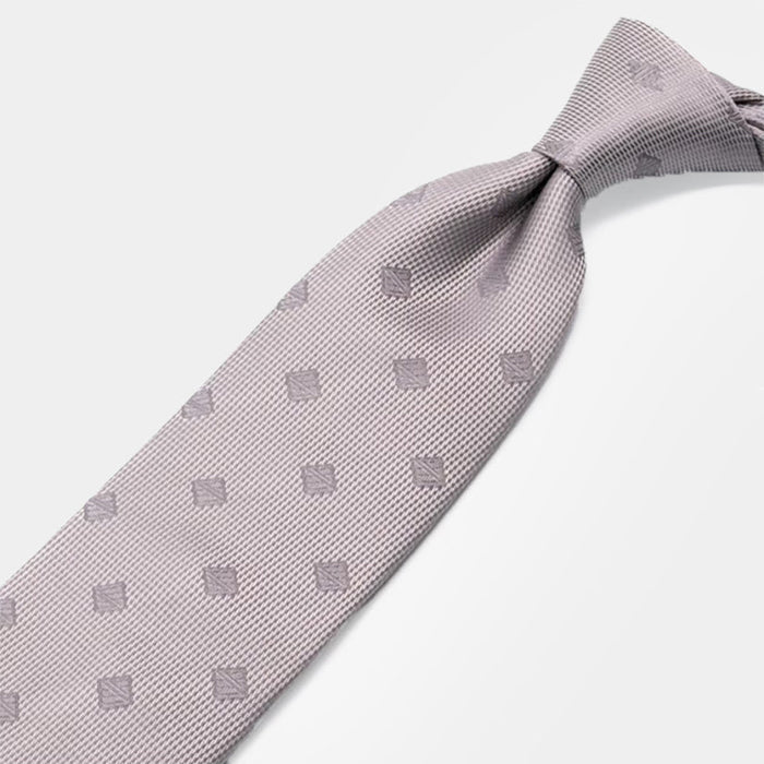 [TIE] ORIGINAL LOGO MILD SILVER | JAPANESE SILK | SHAKUNONE (WITH GIFT PAPER BAG)