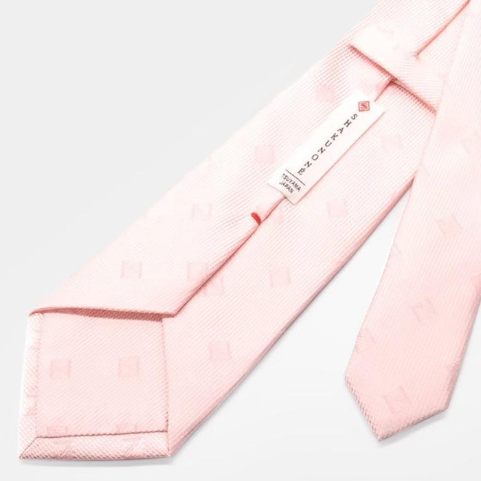 [TIE] ORIGINAL LOGO PEACH COLOR | JAPANESE SILK | SHAKUNONE (WITH GIFT PAPER BAG)