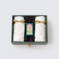 [TOWELS]  2 ORGANIC COTTON HAND TOWELS & 1 PREMIUM BATH OIL LUXE FLOWER GIFT SET (GOLD RIBBON) | SEWING