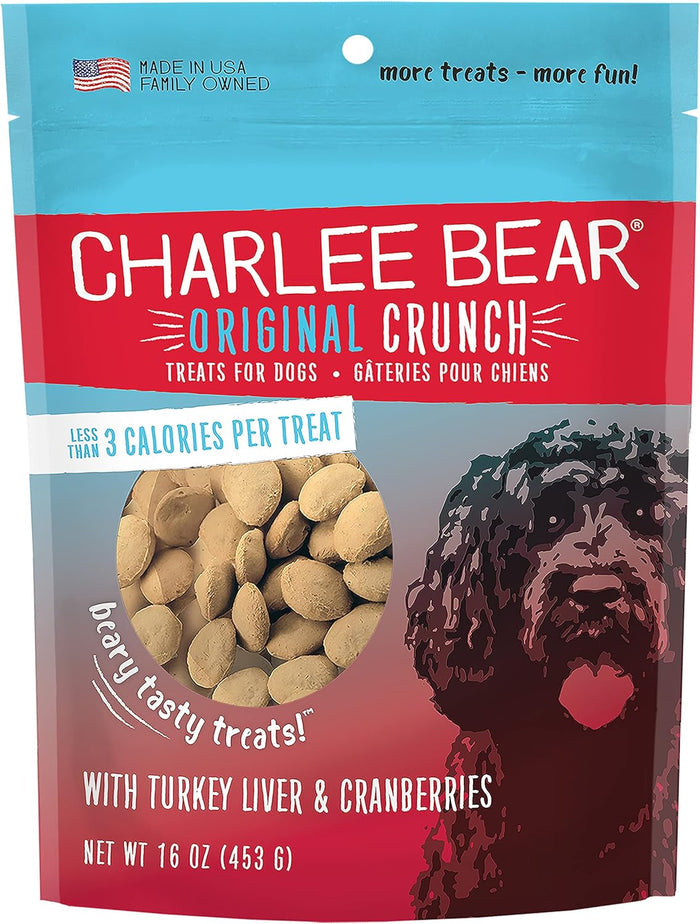 Turkey Grain Free Dog Charlee Bear Original Crunch Liver & Cranberry Treats (16oz)