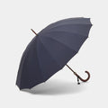 Navy blue 16-rib gentleman's umbrella with wooden crook handle | Tokyo Umbrella, Maehara Koei Shoten