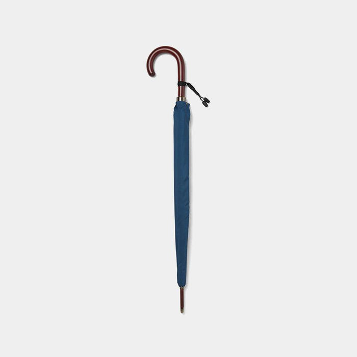 Navy blue long umbrella with wooden crook handle, Tokyo Umbrella | Maehara Koei Shoten, Tokyo