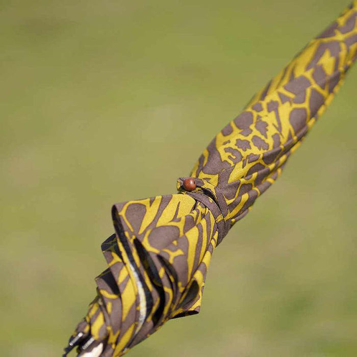 [UMBRELLA] PARASOL ZEBRA KHAKI (CHESTNUT TREE) | HAND PRINTING