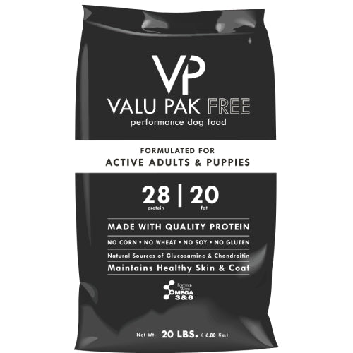 Valu-Pak Free 28-20 Puppies Dry Dog Food Grain-Free High Protein 20lbs.