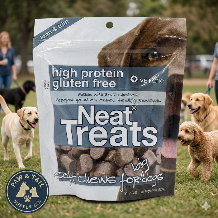 Vet One Neat Treats High Protein Gluten Free Soft Chews for Big Dogs Real Chicken 10 oz.
