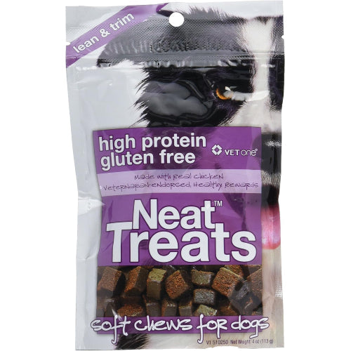 Vet One Neat Treats High Protein Gluten Free Soft Chews for Dogs Real Chicken 4 oz.