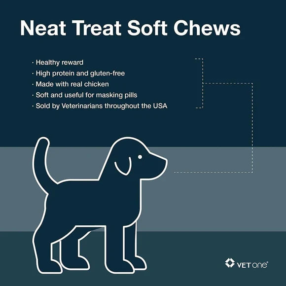 Vet One Neat Treats High Protein Gluten Free Soft Chews for Dogs Real Chicken 4 oz.