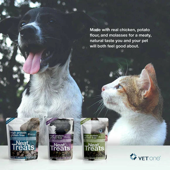 Vet One Neat Treats High Protein Gluten Free Soft Chews for Dogs Real Chicken 4 oz.