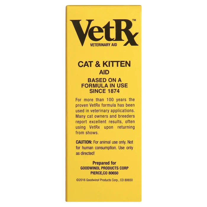 VetRx Cat Kitten Respiratory Treatment Natural Congestion Allergy Relief 2 oz.
