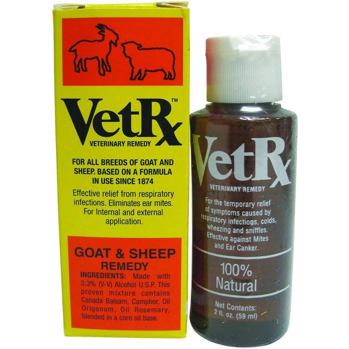 VetRx Goat & Sheep Relief & Prevention Respiratory Infections & Ear Mites 2 oz.