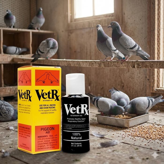 VetRx Pigeon Relief & Prevention of Colds Roup Bird Nostrils and Throat 2 oz.