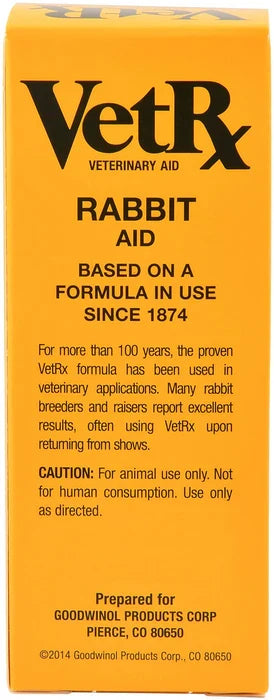 VetRx Rabbit Veterinary Aid Respiratory Relief Infections Snuffles Ear Mites 2oz.