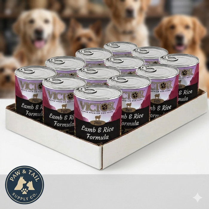 Victor Lamb and Rice Recipe Canned Wet Dog Food 12-Pack Paté for Dogs