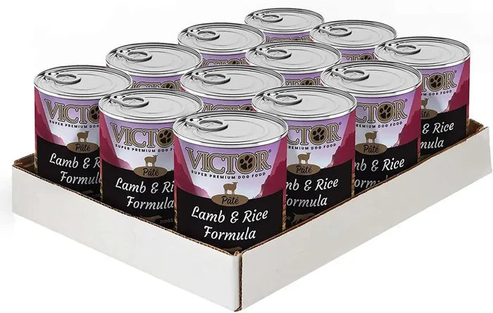 Victor Lamb and Rice Recipe Canned Wet Dog Food 12-Pack Paté for Dogs