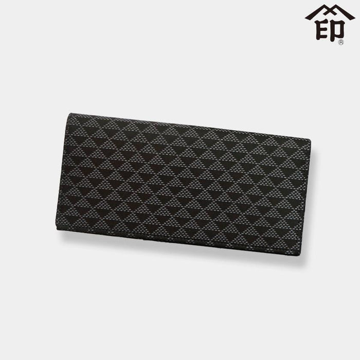 [WALLET] BUNDLE WALLET C WAVE SCALES (BLACK BASECOAT WITH GRAY LACQUER) | KOUSHU INDEN (LACQUERED DEERSKIN CRAFTS)| INDEN-YA