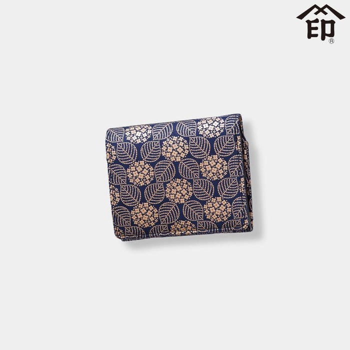 [WALLET] BUNDLE WALLET E HYDRANGEA (NAVY BLUE BASECOAT WITH WHITE LACQUER) | KOUSHU INDEN (LACQUERED DEERSKIN CRAFTS)| INDEN-YA