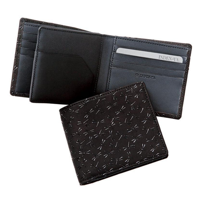 [WALLET] BUNDLE WALLET F DRAGONFLY (BLACK BASECOAT WITH BLACK LACQUER) | KOUSHU INDEN (LACQUERED DEERSKIN CRAFTS)| INDEN-YA