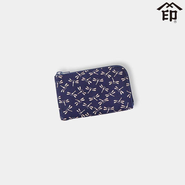 [WALLET] F COIN PURSE 01 DRAGONFLY (NAVY BLUE BASECOAT WITH WHITE LACQUER) | KOUSHU INDEN (LACQUERED DEERSKIN CRAFTS)| INDEN-YA