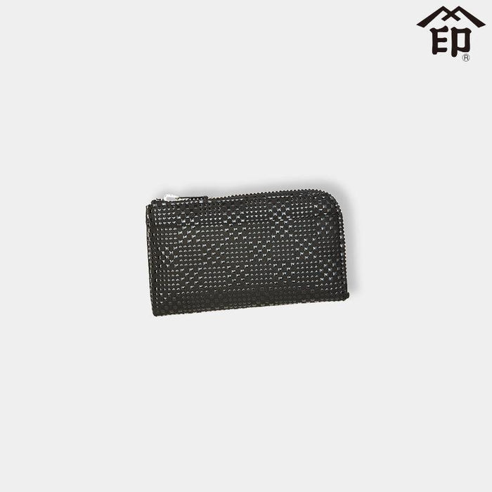 [WALLET] F COIN PURSE 05 FINE CHECKERBOARD S (BLACK BASECOAT WITH BLACK LACQUER) | KOUSHU INDEN (LACQUERED DEERSKIN CRAFTS)| INDEN-YA