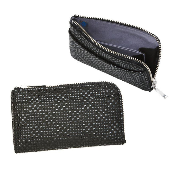[WALLET] F COIN PURSE 05 FINE CHECKERBOARD S (BLACK BASECOAT WITH BLACK LACQUER) | KOUSHU INDEN (LACQUERED DEERSKIN CRAFTS)| INDEN-YA