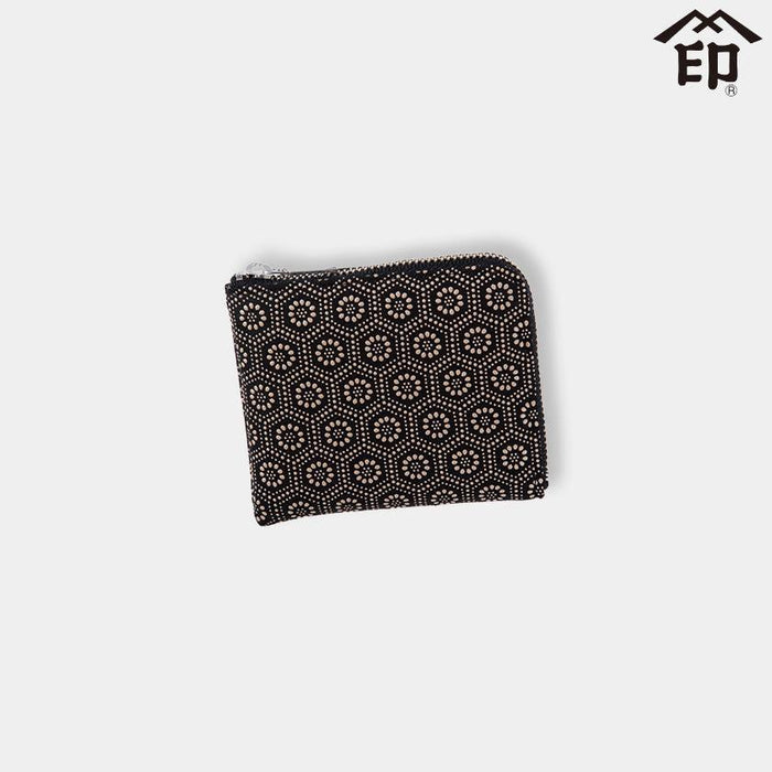 [WALLET] F COIN PURSE 08 TORTOISE SHELL (BLACK BASECOAT WITH WHITE LACQUER) | KOUSHU INDEN (LACQUERED DEERSKIN CRAFTS)| INDEN-YA