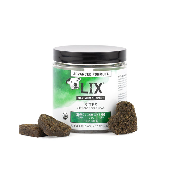 LIX Advanced Formula 3:2:1 CBD BITES 20ct soft chews | Advanced Senior Support