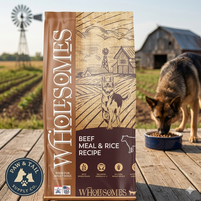 Wholesomes Beef Meal & Rice Adult Dry Dog Food 40lb Bag Whole Grain Recipe