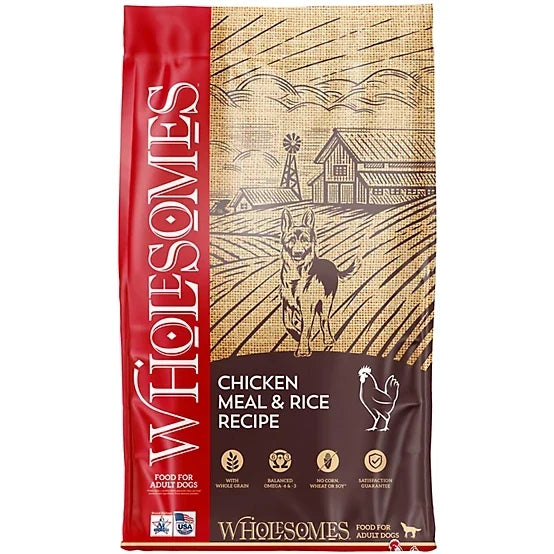 Wholesomes Chicken Adult Dry Food Dog Meal & Rice - (40lb)