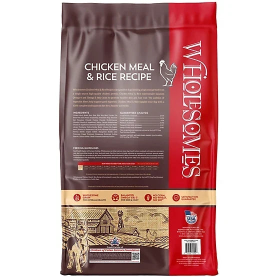 Wholesomes Chicken Adult Dry Food Dog Meal & Rice - (40lb)