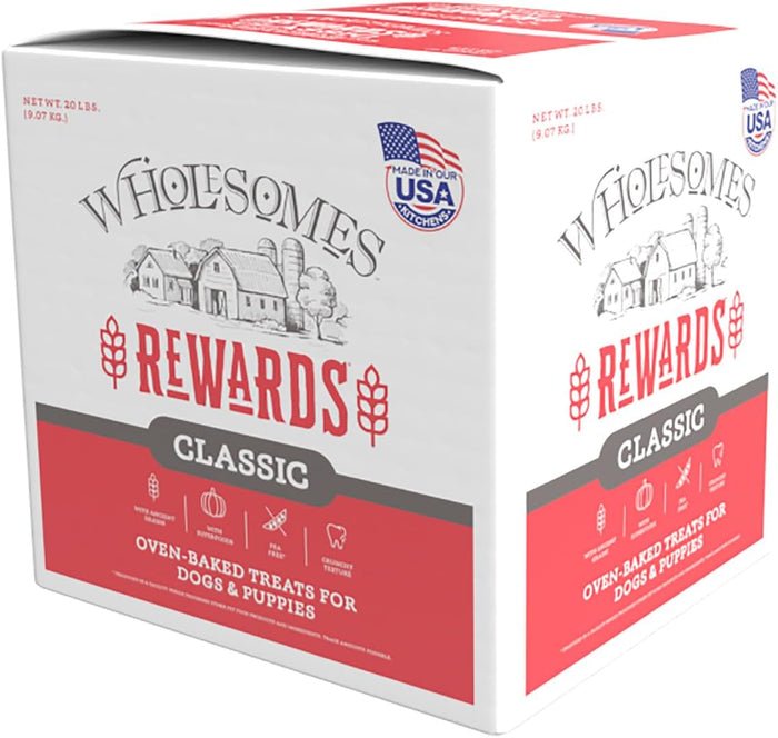Wholesomes Rewards Classic Variety Biscuits Oven-Baked Biscuit Dog Treats 20lbs Box