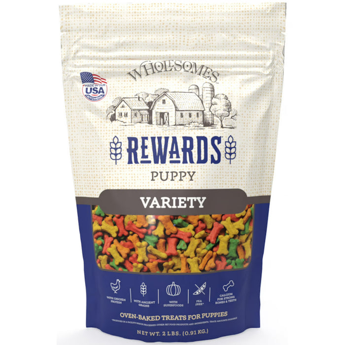 Wholesomes Rewards Puppy Variety Oven-Baked Dog Treats 2lbs. 3-Pack