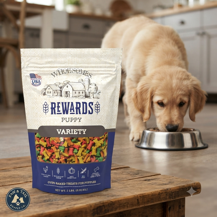 Wholesomes Rewards Puppy Variety Oven-Baked Dog Treats 2lbs USA Made