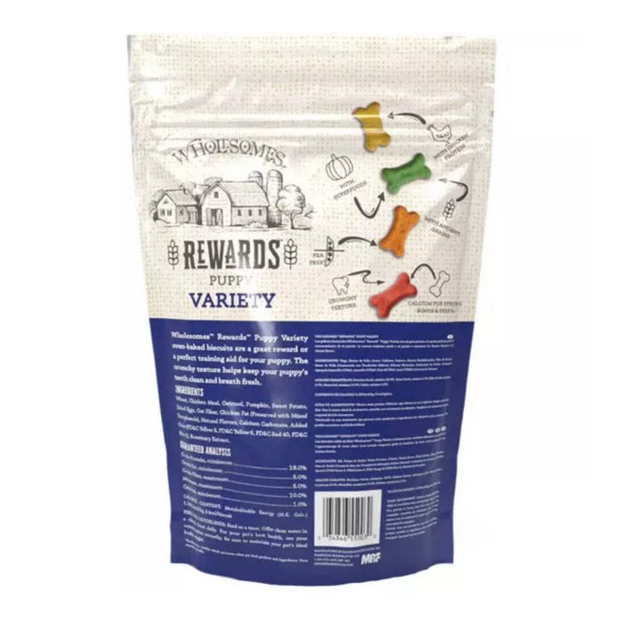 Wholesomes Rewards Puppy Variety Oven-Baked Dog Treats 2lbs USA Made