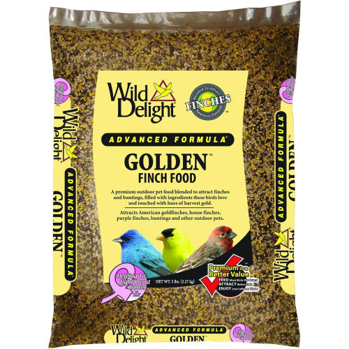 Wild Delight Golden Finch Wild Bird Food Nyjer Seed Blend 5lbs. Bag