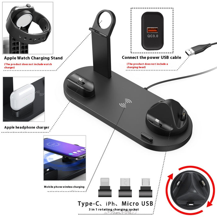 Wireless Charging Stand for Phone, Earbuds & Watch