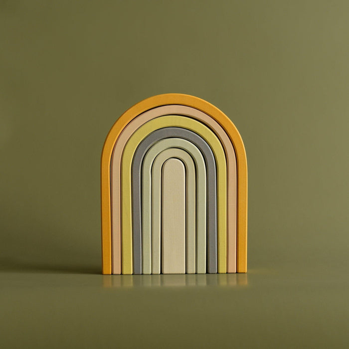 Big Wooden Rainbow Stacker Pastel Colours - Ruby & Grace