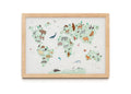 World Map Nursery Print A3 Mint.