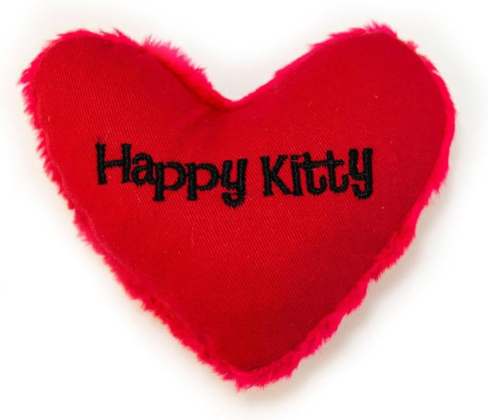 Yeowww Hearrrt Attack Happy Kitty Heart Shape Catnip Toy 4" 3-Pack