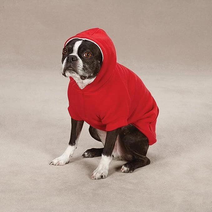 Zack & Zoey Fleece-Lined Dog Cotton Blend Apparel Hoodie X-Large Red