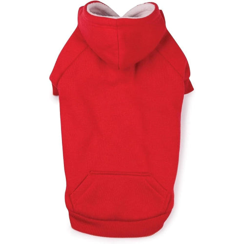 Zack & Zoey Fleece-Lined Dog Cotton Blend Apparel Hoodie X-Large Red
