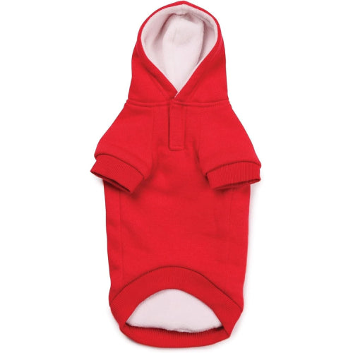 Zack & Zoey Fleece-Lined Dog Cotton Blend Apparel Hoodie X-Large Red
