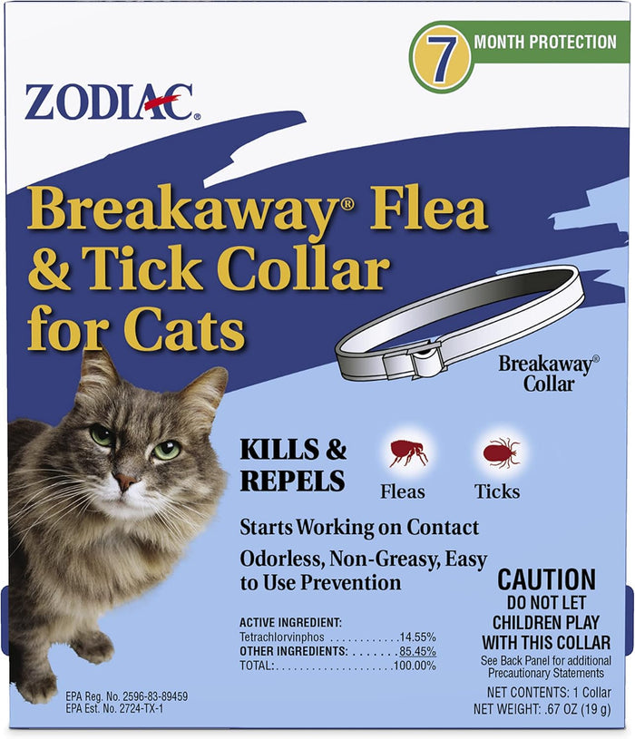 Zodiac Breakaway Flea & Tick Collar for Cats Up to 7 Months Protection 2-Pack